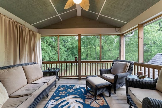 442 Cartecay River Run, Ellijay, GA 30536 - sunroom / solarium with ceiling fan and outdoor lounge area
