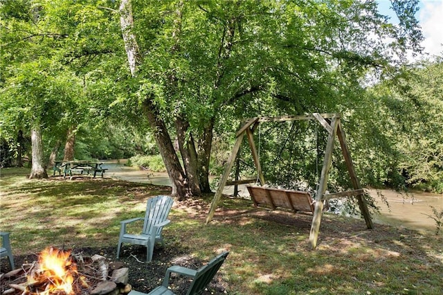 442 Cartecay River Run, Ellijay, GA 30536 - view of yard with a fire pit