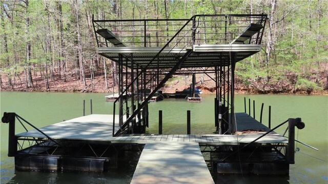 view of dock area