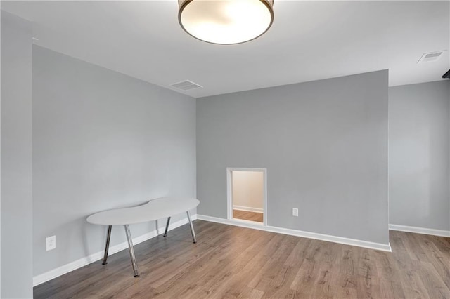 empty room featuring light wood-type flooring