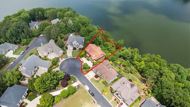 2742 High Vista Pt, Gainesville, GA 30501 - aerial view of residential area with property boundaries highlighted and a large body of water