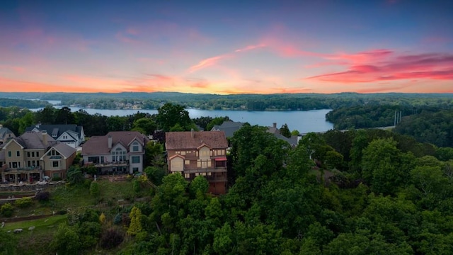2742 High Vista Pt, Gainesville, GA 30501 - aerial view at dusk of a water view and a wooded view