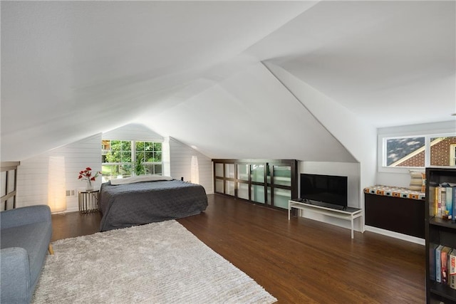 311 Glendale Ave, Decatur, GA 30030 - bedroom with lofted ceiling and wood finished floors