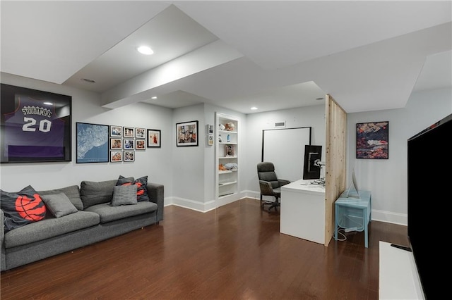 311 Glendale Ave, Decatur, GA 30030 - home office with dark wood-style flooring and recessed lighting
