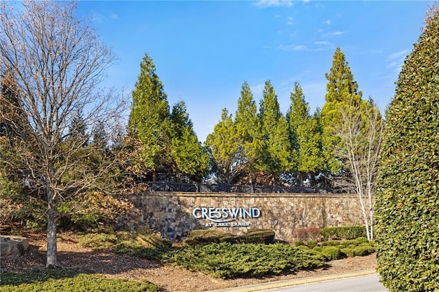 view of community sign