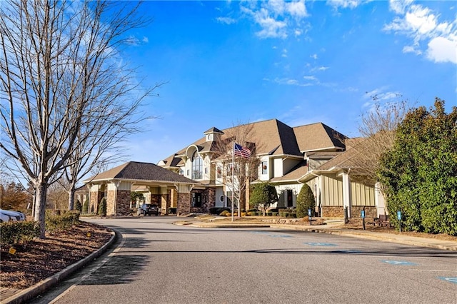 view of front of home featuring stone siding