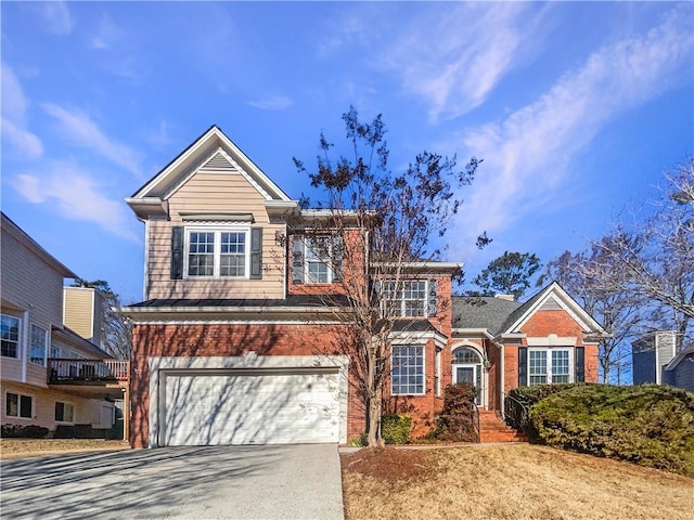 3905 Colonial Trl SW, Lilburn, GA 30047 - traditional-style house with brick siding, an attached garage, and driveway