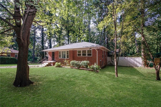 exterior space featuring a front yard