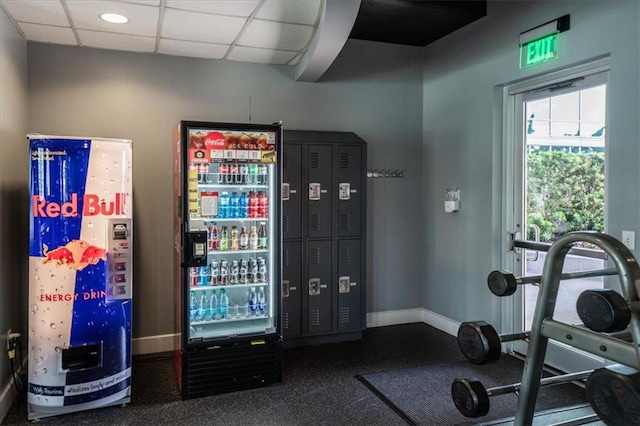 943 Peachtree St NE Unit 1518, Atlanta, GA 30309 - exercise room featuring baseboards and a drop ceiling