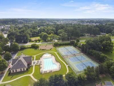 2740 Heritage Bend Ct SW, Grayson, GA 30017 - aerial view of property and surrounding area with a pool area