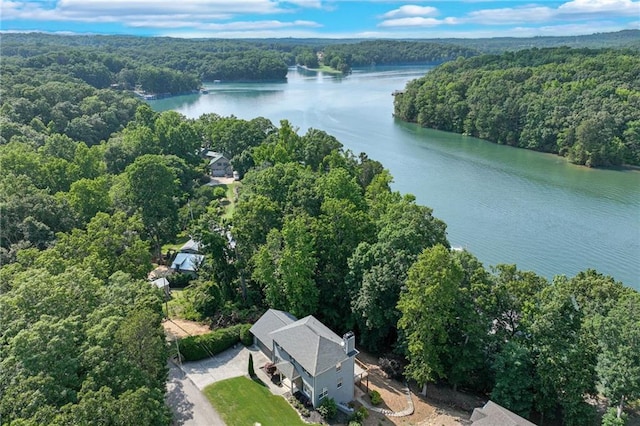 4039 Sargent Cir, Gainesville, GA 30506 - bird's eye view of a heavily wooded area and a nearby body of water