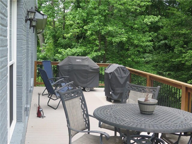 4039 Sargent Cir, Gainesville, GA 30506 - deck with a grill and outdoor dining area