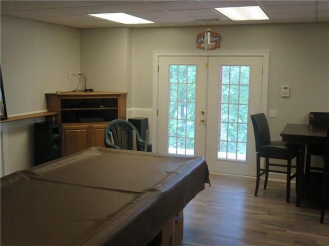 4039 Sargent Cir, Gainesville, GA 30506 - playroom with a drop ceiling, wood finished floors, billiards, and baseboards