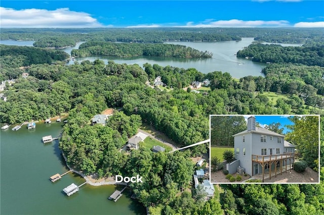 4039 Sargent Cir, Gainesville, GA 30506 - aerial view of property's location with a heavily wooded area, a nearby body of water, and property boundaries highlighted
