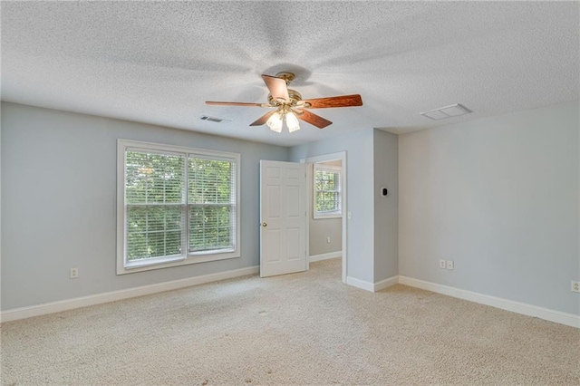 4039 Sargent Cir, Gainesville, GA 30506 - spare room featuring ceiling fan, light colored carpet, a textured ceiling, and baseboards