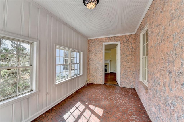 view of unfurnished sunroom