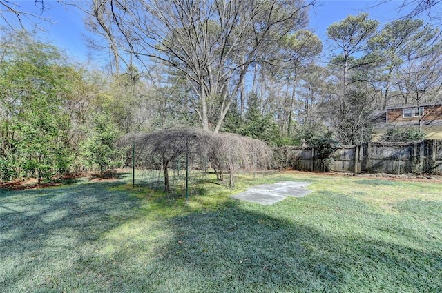 view of yard with fence