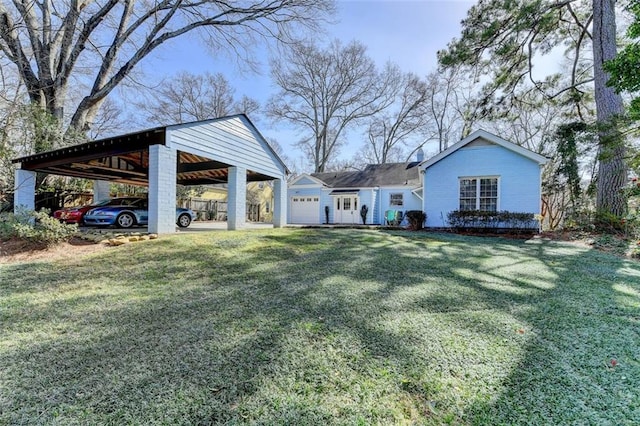 exterior space featuring a garage