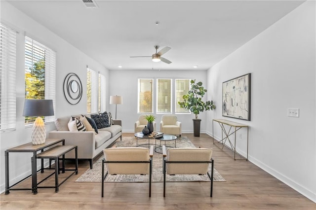 388 Pratt Dr Unit 2113, Atlanta, GA 30315 - living room with healthy amount of natural light, ceiling fan, and wood finished floors