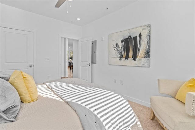 388 Pratt Dr Unit 2113, Atlanta, GA 30315 - bedroom featuring carpet floors, a ceiling fan, and recessed lighting