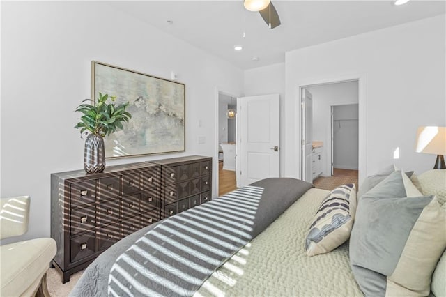 388 Pratt Dr Unit 2113, Atlanta, GA 30315 - bedroom featuring a ceiling fan, a walk in closet, recessed lighting, and a closet