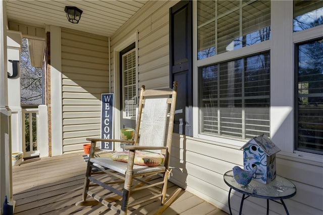 wooden deck with a porch