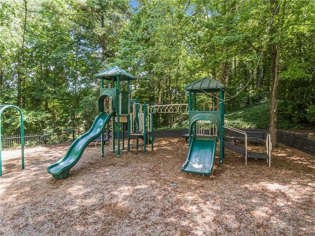 community play area featuring fence