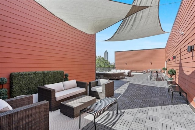 view of patio with an outdoor living space