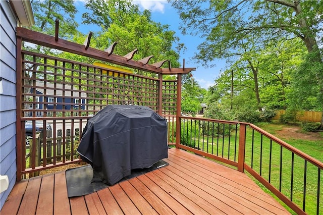 511 Robinson Ave SE, Atlanta, GA 30315 - wooden deck with area for grilling and a yard