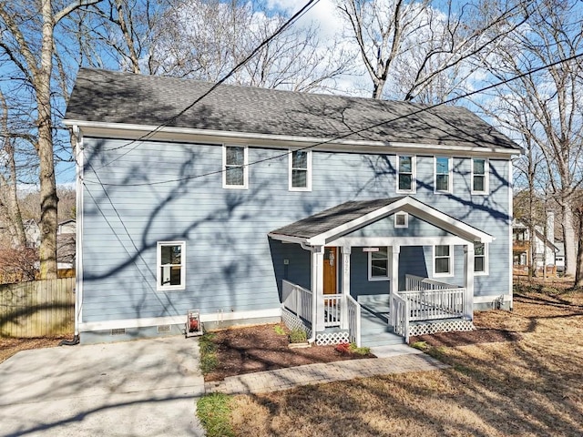 view of front of property featuring a porch