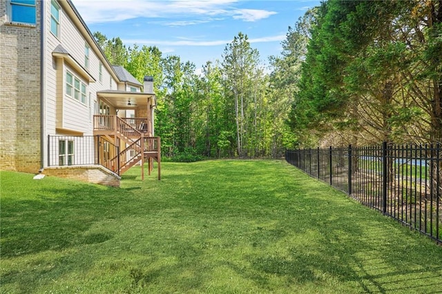 view of yard with stairway