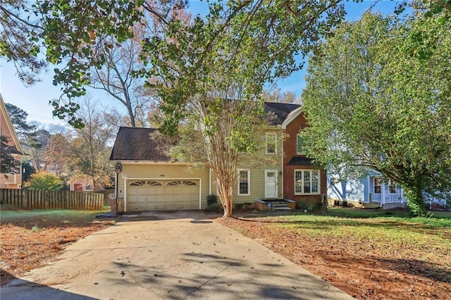 view of front facade featuring a garage