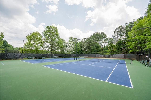 5635 Upper Creek Ct, Suwanee, GA 30024 - view of tennis court featuring community basketball court and view of scattered trees