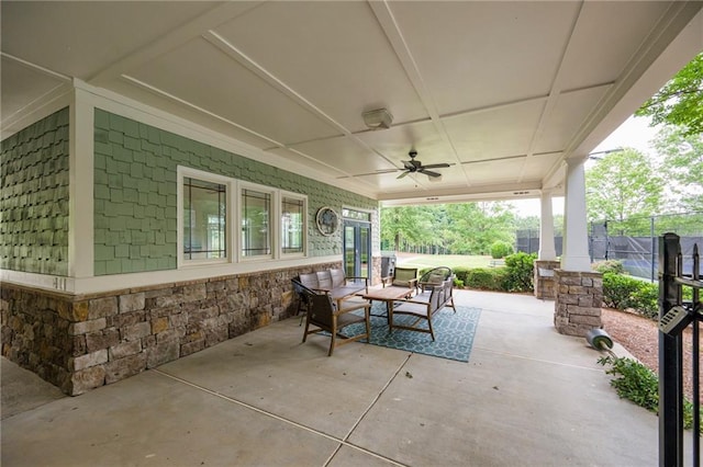 5635 Upper Creek Ct, Suwanee, GA 30024 - view of patio featuring a ceiling fan