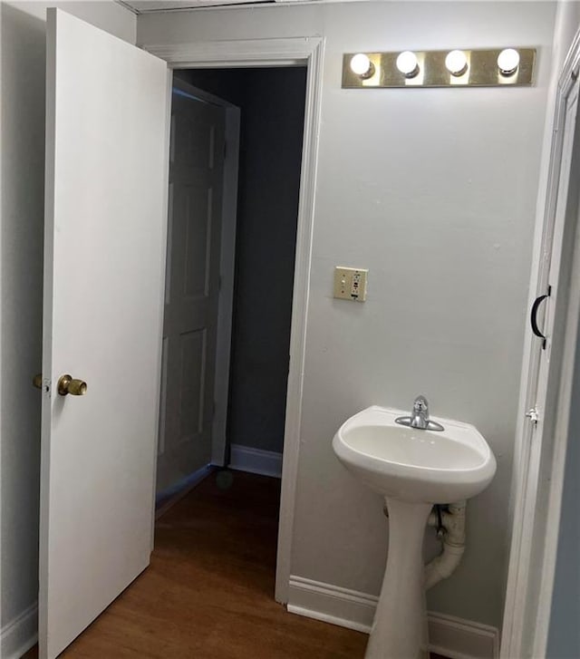 bathroom featuring hardwood / wood-style floors