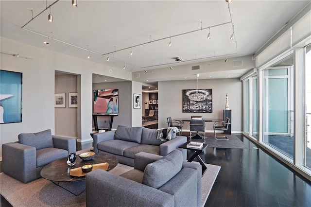 living room featuring hardwood / wood-style floors