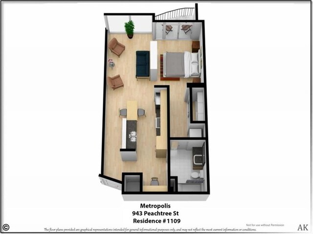 943 Peachtree St NE Unit 1109, Atlanta, GA 30309 - plan