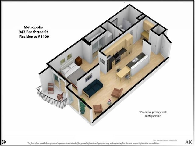 943 Peachtree St NE Unit 1109, Atlanta, GA 30309 - floor plan
