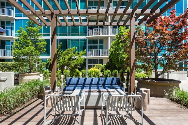 943 Peachtree St NE Unit 1109, Atlanta, GA 30309 - view of patio / terrace with outdoor lounge area and a pergola