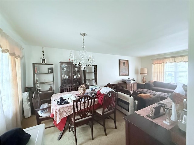 dining room with an inviting chandelier