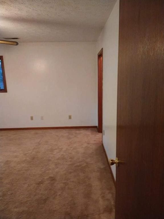 spare room with carpet flooring and a textured ceiling