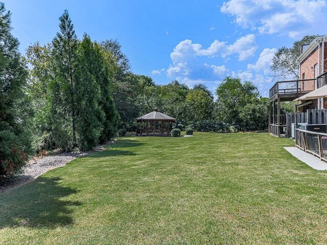 view of yard with a gazebo