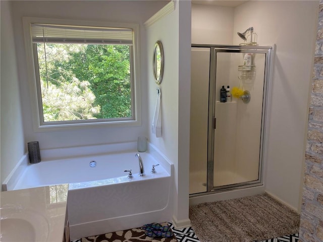 3692 Archgate Ct, Alpharetta, GA 30004 - full bath featuring a stall shower and a garden tub