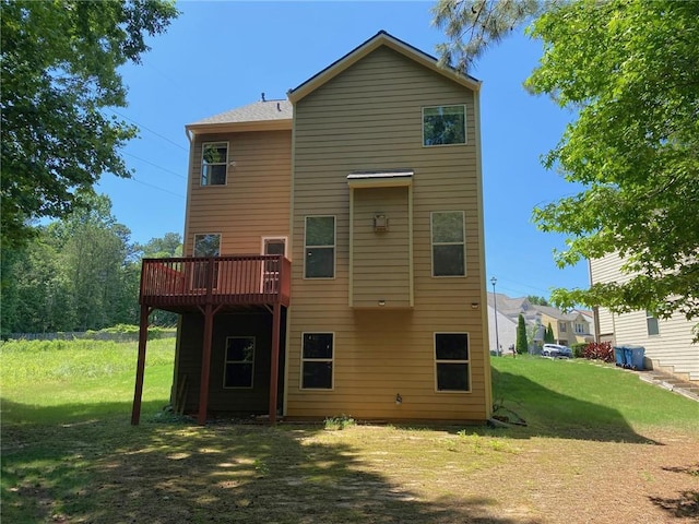 3692 Archgate Ct, Alpharetta, GA 30004 - rear view of house featuring a lawn and a wooden deck