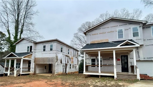 property under construction featuring a porch