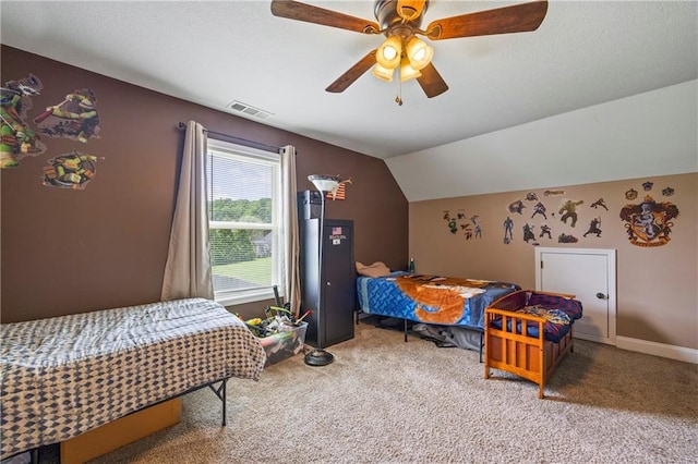 108 Lake Point Ct, Jefferson, GA 30549 - carpeted bedroom featuring vaulted ceiling and a ceiling fan