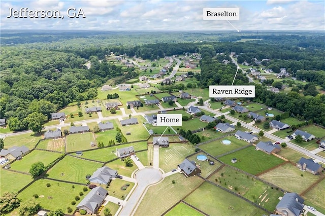 108 Lake Point Ct, Jefferson, GA 30549 - aerial view of property's location with a heavily wooded area