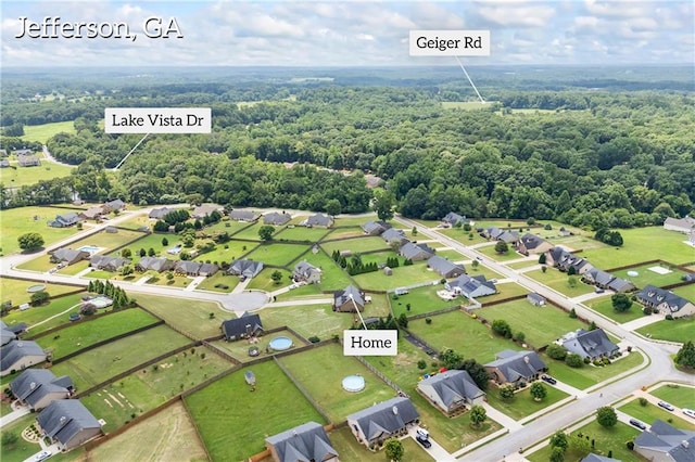 108 Lake Point Ct, Jefferson, GA 30549 - aerial overview of property's location with nearby suburban area