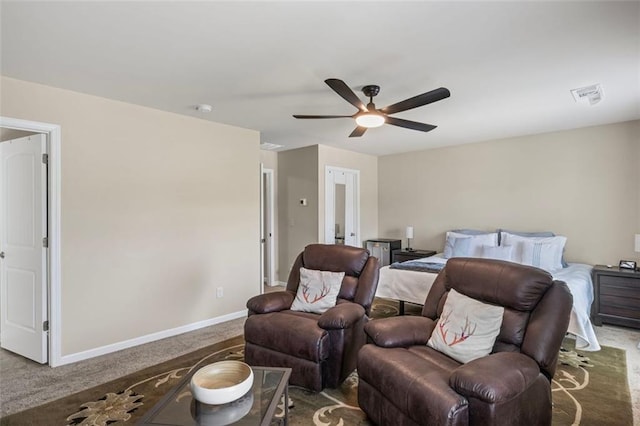 8553 Braylen Manor Dr, Douglasville, GA 30134 - carpeted bedroom featuring baseboards and ceiling fan