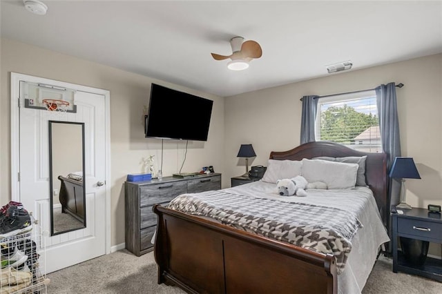 8553 Braylen Manor Dr, Douglasville, GA 30134 - bedroom with light carpet and ceiling fan